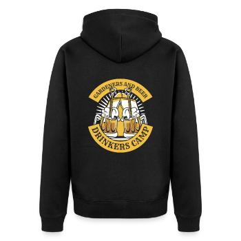 Hobbygärtner Garten Lager Garten Bier - Unisex Premium Bio Zip Hoodie - Schwarz - Hinten - Nico (187cm)