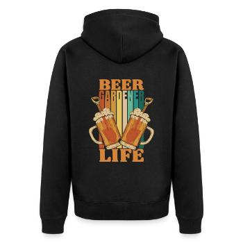 Hobby Gardener Garden Garden Beer - Unisex Premium Organic Zip Hoodie - black - Back - Nico (187cm)