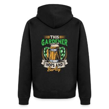 Hobby jardinier houblon de jardin bière de jardin - Veste à capuche bio Premium Unisexe - noir - Dos - Nico (187cm)