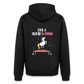 Jumpicorn Unicorn Trampolines - Veste à capuche bio Premium Unisexe - noir - Dos - Nico (187cm)