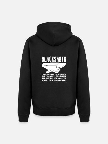 Blacksmith Schiede Anvil Cutler Gift - Unisex Premium Organic Zip Hoodie - black