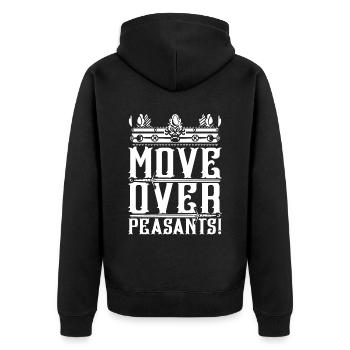 Mittelalterfest Move Over Peasants - Unisex Premium Bio Zip Hoodie - Schwarz - Hinten - Nico (187cm)
