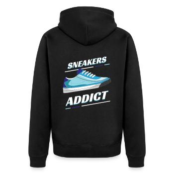 Sneakers Addict Sneaker Turnschuhe - Unisex Premium Organic Zip Hoodie - black - Back - Nico (187cm)