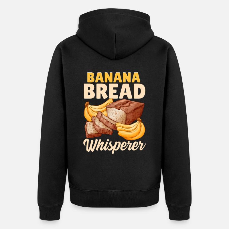 Funny bread baking baker - Unisex Premium Organic Zip Hoodie - black