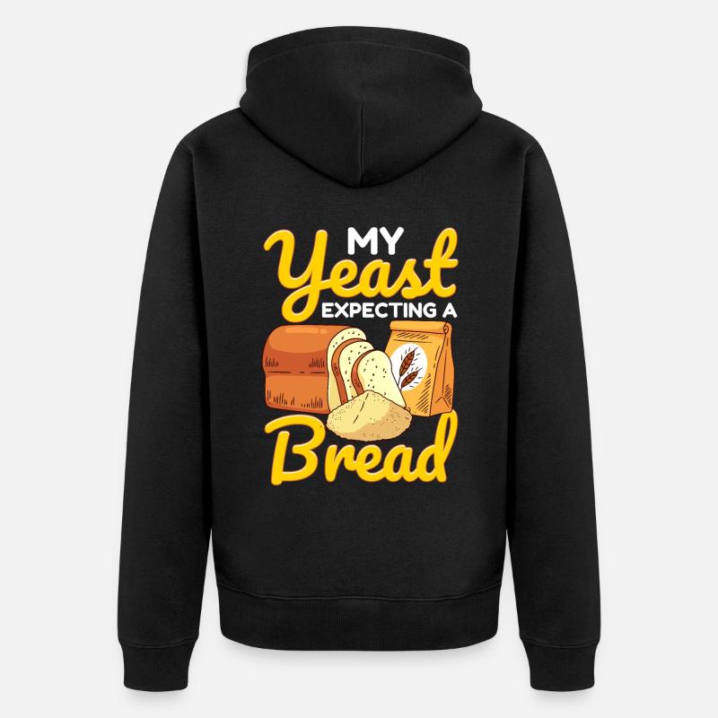 Lustiger Brotbacken-Bäcker - Unisex Premium Bio Zip Hoodie - Schwarz