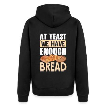 Funny bread baking baker - Unisex Premium Organic Zip Hoodie - black - Back - Nico (187cm)