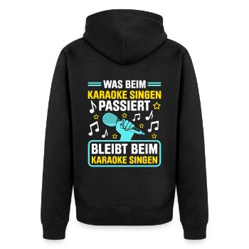 Karaoke Singen Für Lustige Karaoke Sängerin Karaok - Unisex Premium Bio Zip Hoodie - Schwarz - Hinten - Nico (187cm)