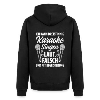 Karaoke Singen Für Lustige Karaoke Sängerin Karaok - Unisex Premium Bio Zip Hoodie - Schwarz - Hinten - Nico (187cm)