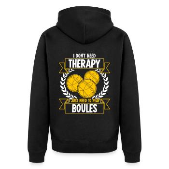 Boule Boccia Joke Pétanque - Veste à capuche bio Premium Unisexe - noir - Dos - Nico (187cm)
