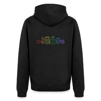 Poterie LGBT Arc-en-ciel Hobby Roue Pro de Poterie - Veste à capuche bio Premium Unisexe - noir - Dos - Nico (187cm)