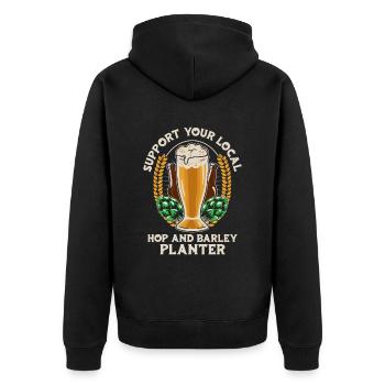 Hobby jardinier houblon de jardin bière de jardin - Veste à capuche bio Premium Unisexe - noir - Dos - Nico (187cm)