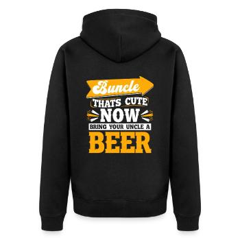 Amateurs de bière drôle - Veste à capuche bio Premium Unisexe - noir - Dos - Nico (187cm)