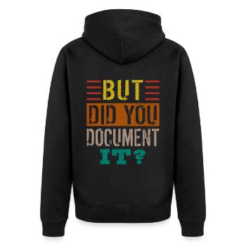 Human Resources Hr Manager Job Beruf - Unisex Premium Bio Zip Hoodie - Schwarz - Hinten - Nico (187cm)