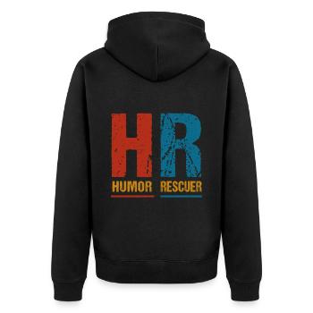 Beruf: Hr-manager Im Personalwesen - Unisex Premium Bio Zip Hoodie - Schwarz - Hinten - Nico (187cm)