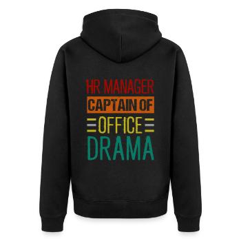 Beruf: Hr-manager Im Personalwesen - Unisex Premium Bio Zip Hoodie - Schwarz - Hinten - Nico (187cm)