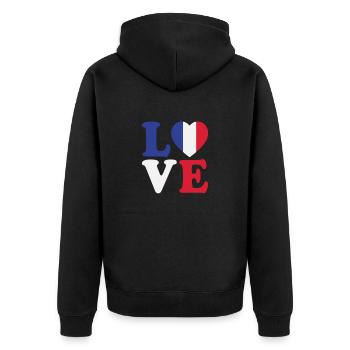 France France Cadeaux Femmes & Hommes - Veste à capuche bio Premium Unisexe - noir - Dos - Nico (187cm)