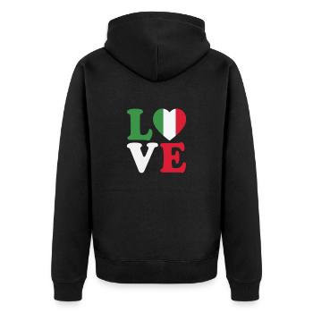 Italy Italia Italy Gifts Women & Men - Unisex Premium Organic Zip Hoodie - black - Back - Nico (187cm)