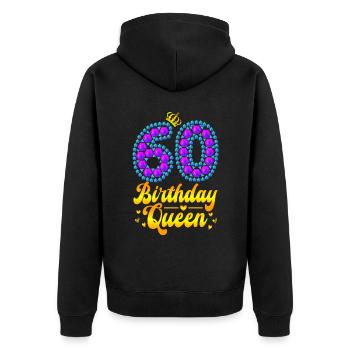 60 ans Couronne d’anniversaire de reine 60e anniversaire - Veste à capuche bio Premium Unisexe - noir - Dos - Nico (187cm)