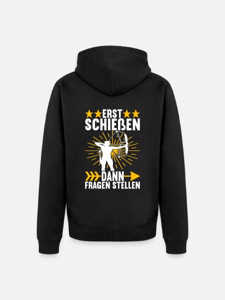 Bogenschießen Bogenschütze - Unisex Premium Bio Zip Hoodie - Schwarz