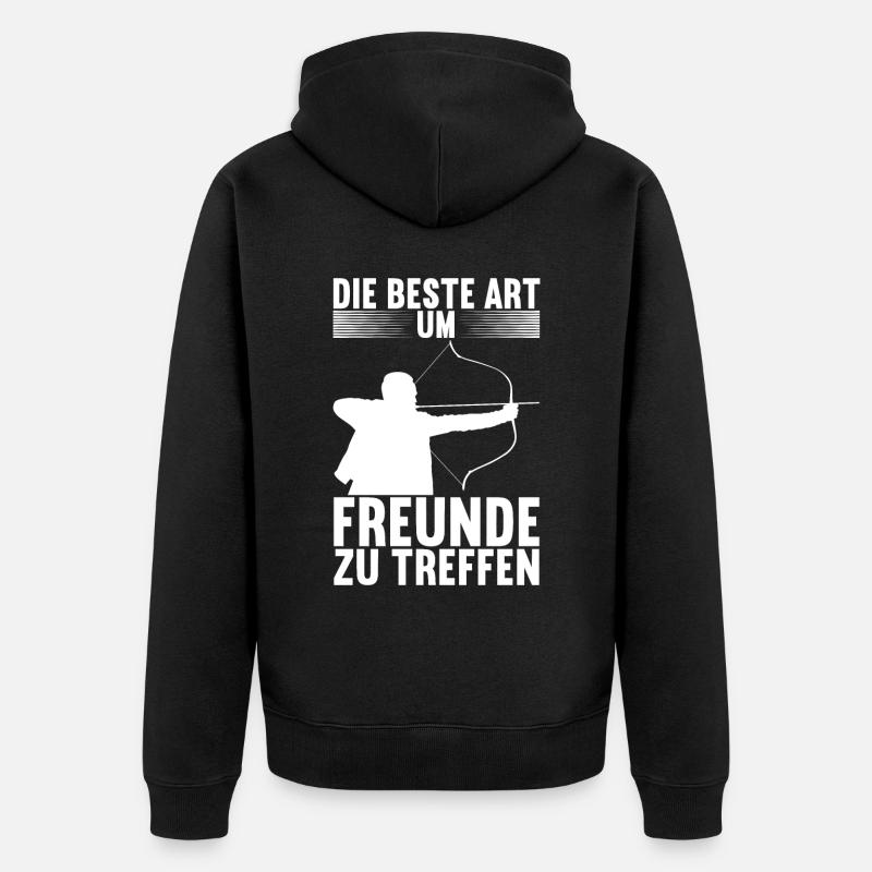 Bogenschießen Bogenschütze - Unisex Premium Bio Zip Hoodie - Schwarz