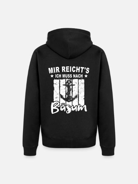 Büsum Büsumer - Unisex Premium Bio Zip Hoodie - Schwarz