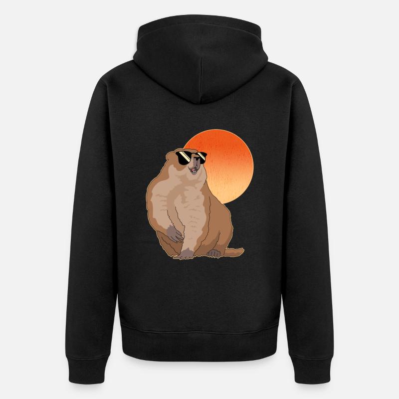 Marmotte Munggen Mankai marmotte cadeau - Veste à capuche bio Premium Unisexe - noir