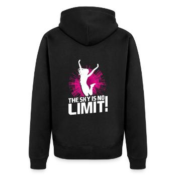 The Sky is No Limit Trampoline - Unisex Premium Organic Zip Hoodie - black - Back - Nico (187cm)