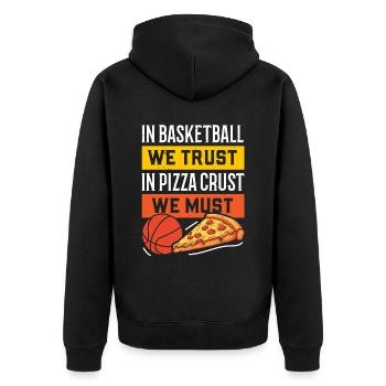Ananas Basketball Tropische Früchte Sommer Sport - Unisex Premium Bio Zip Hoodie - Schwarz - Hinten - Nico (187cm)