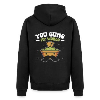 Sweet Avocado Pun Fruit Guac Jokes Guacamole Lover - Unisex Premium Organic Zip Hoodie - black - Back - Nico (187cm)