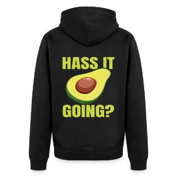 Sweet Avocado Pun Fruit Guac Jokes Guacamole Lover - Unisex Premium Organic Zip Hoodie - black - Back - Nico (187cm)