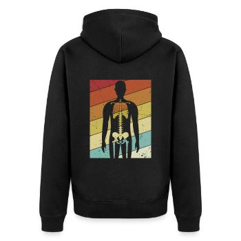 Retro Radiology Nurse X-Ray Technician Radiologist - Unisex Premium Organic Zip Hoodie - black - Back - Nico (187cm)