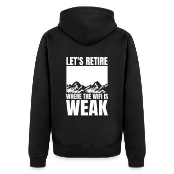 Pensioner pension - Unisex Premium Organic Zip Hoodie - black - Back - Nico (187cm)