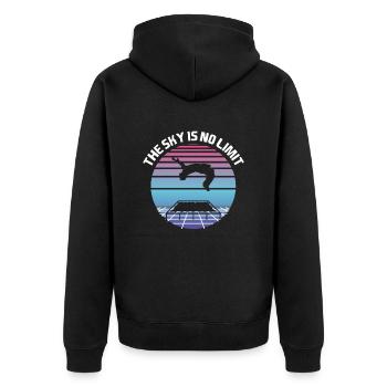 The Sky is No Limit Trampoline Backflip - Unisex Premium Organic Zip Hoodie - black - Back - Nico (187cm)