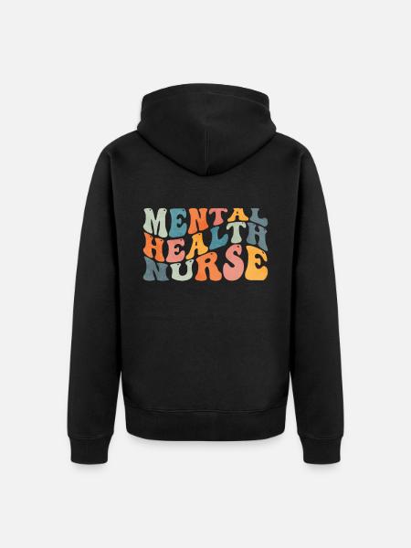 Groovy Mental Health Nurse - Unisex Premium Organic Zip Hoodie - black