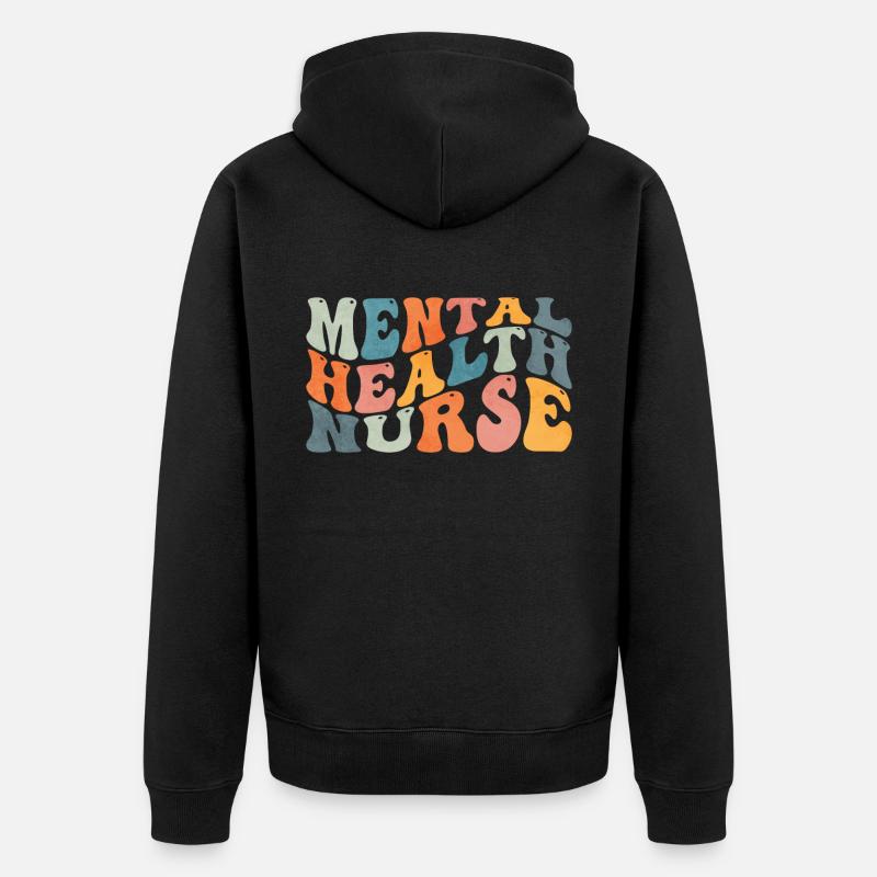 Infirmière en santé mentale Groovy - Veste à capuche bio Premium Unisexe - noir