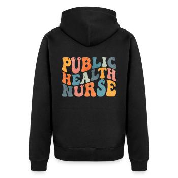 Groovy Infirmière de Santé Publique P - Veste à capuche bio Premium Unisexe - noir - Dos - Nico (187cm)