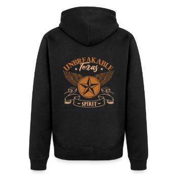 L’ texan incassable - Veste à capuche bio Premium Unisexe - noir - Dos - Nico (187cm)