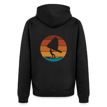 Wing Surf Wing Foil Cool Flügelbrandung - Unisex Premium Organic Zip Hoodie - black - Back - Nico (187cm)
