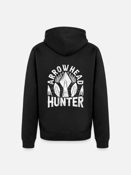 Pfeilspitzen Speerspitze Arrowhead Hunter - Unisex Premium Bio Zip Hoodie - Schwarz