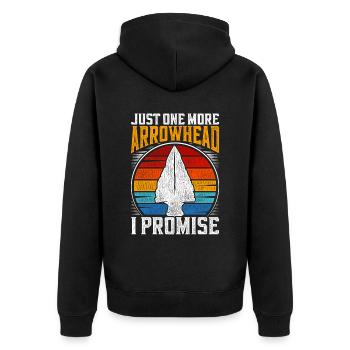 Pfeilspitzen Speerspitze Arrowhead Collection - Unisex Premium Bio Zip Hoodie - Schwarz - Hinten - Nico (187cm)