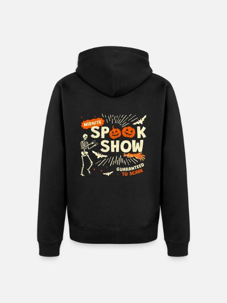 Spook Show Halloween Kostüm Skelett - Unisex Premium Bio Zip Hoodie - Schwarz