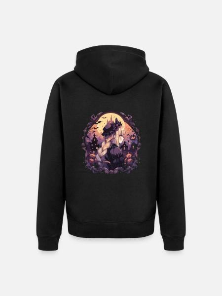 Witch Helloween Witches Outfit Witches - Unisex Premium Organic Zip Hoodie - black