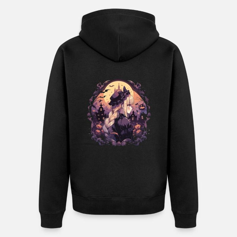 Hexe Helloween Hexen Outfit Hexen - Unisex Premium Bio Zip Hoodie - Schwarz