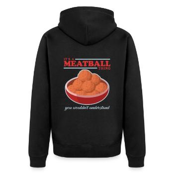 Boulettes de viande Boulettes de viande Boulettes de viande Cadeaux - Veste à capuche bio Premium Unisexe - noir - Dos - Nico (187cm)