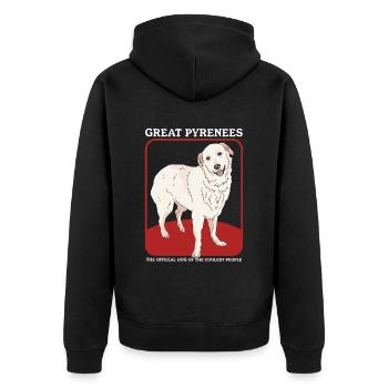 Chien de montagne des Pyrénées | Cadeau du propriétaire de chien - Veste à capuche bio Premium Unisexe - noir - Dos - Nico (187cm)