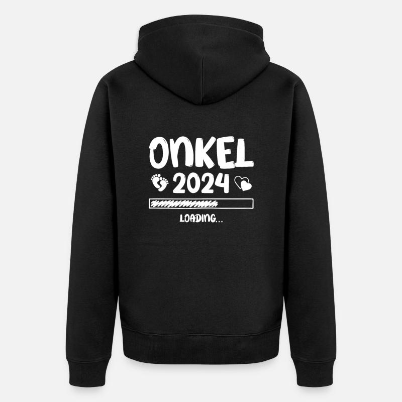 Onkel Loading 2024 Onkel - Unisex Premium Bio Zip Hoodie - Schwarz