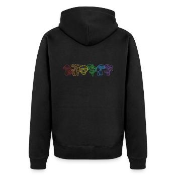 Champignons LGBT Arc-en-ciel Cueillette Champignon Cueilleur - Veste à capuche bio Premium Unisexe - noir - Dos - Nico (187cm)