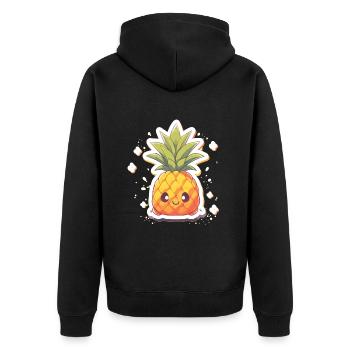 pineapple plant fruit pineapple decoration - Unisex Premium Organic Zip Hoodie - black - Back - Nico (187cm)