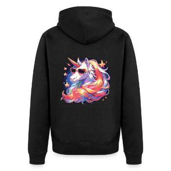 Lunettes de soleil Licorne - Veste à capuche bio Premium Unisexe - noir - Dos - Nico (187cm)