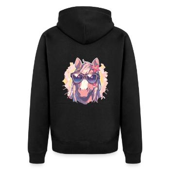 Lunettes de soleil Licorne - Veste à capuche bio Premium Unisexe - noir - Dos - Nico (187cm)